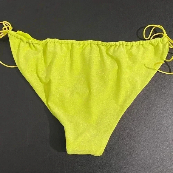 It’s Now Cool Free People REVOLVE String Bikini Bottom New Citrine Lurex Shimmer - Picture 10 of 17